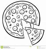 Pizza Vector Illustration Drawing Easy Food Choose Board Drawings Logo sketch template