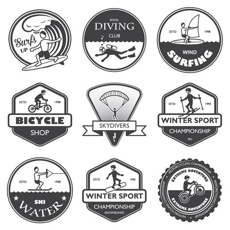 extreme sports labels set  vector art  vecteezy