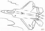 Raptor 22 Coloring Pages Fighter 16 Jet Military Aircraft Drawing Plane Force Air Supercoloring Printable Sketch sketch template