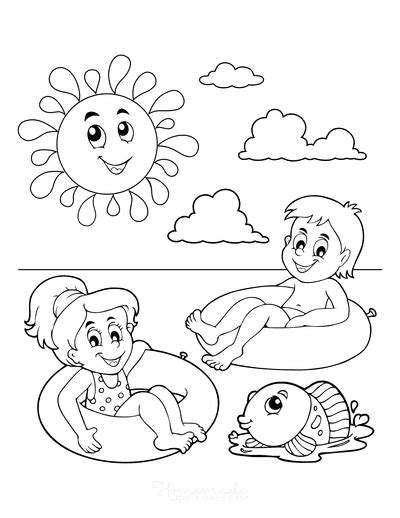 summer coloring page  kids adults coloring home