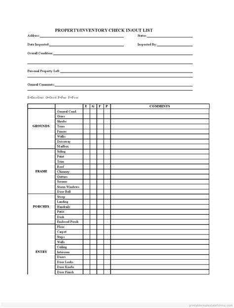 printable checkin  list form  word