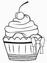 Coloring Birthday Cupcake Happy Pages Getdrawings sketch template