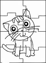 Puzzle Coloring Pages Puzzles Printable Kids Cat Jigsaw Color Play Para Azcoloring Cute Cut Happy Az Games Guardado Colorear Desde sketch template