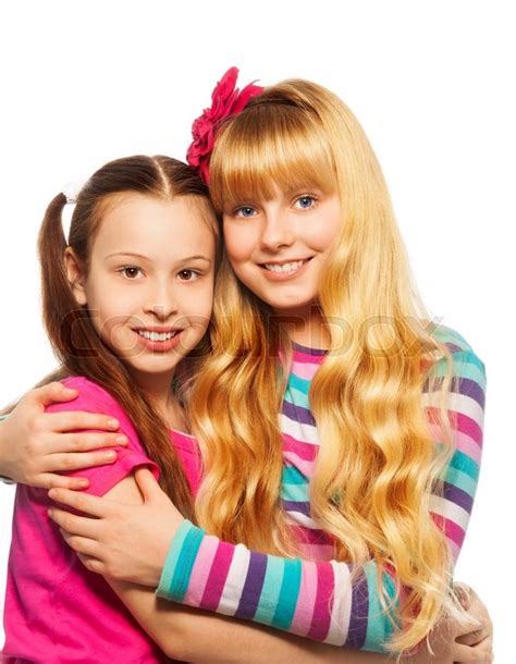 Two Happy Smiling Girl Friends Blond Stock Image Colourbox