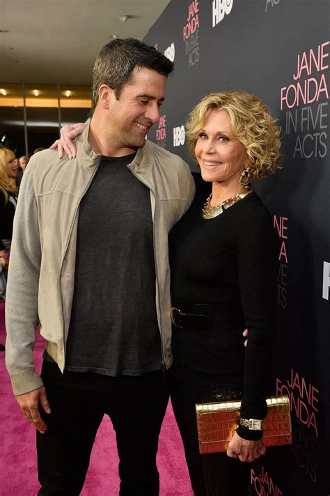 troy garity hugs his mom jane fonda at the jane fonda in