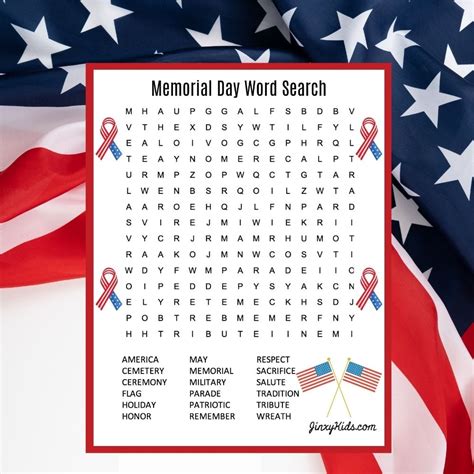 memorial day word search printable puzzles memorial day word search