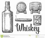 Whiskey Barrel Cubes Whiskyglas Whisky Distillery Bourbon Ijsblokjes Fles Sigaar sketch template