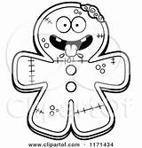 Mascot Gingerbread Zombie Hungry Clipart Cartoon Cory Thoman Outlined Coloring Vector Mad 2021 sketch template
