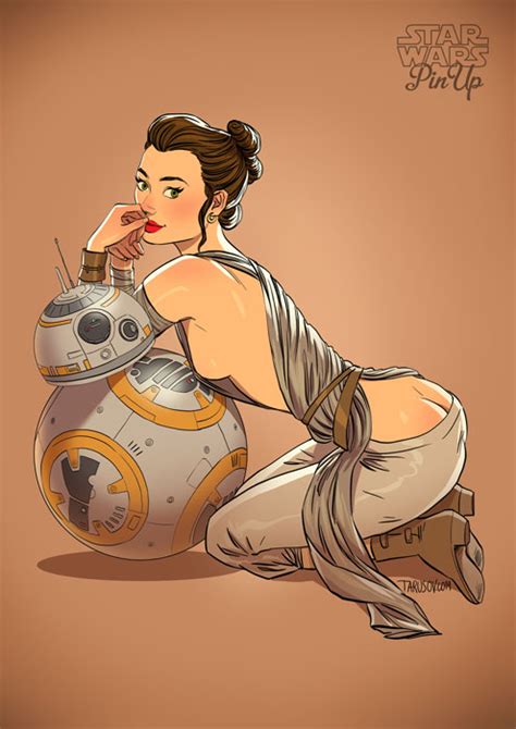 Star Wars Pin Up Rey And Bb 8 By Andrew Tarusov Yurtal58