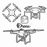 Drone Drones Coloring Uav Graphic Collection Pages Line Aircraft Preview Vector sketch template