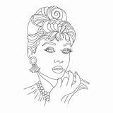 Audrey Hepburn Descendants Colorier Needlepainting sketch template