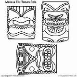 Pages Tiki Coloring Pole Totem Template sketch template