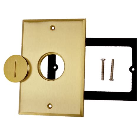 floor outlet covers brass single receptacle plate