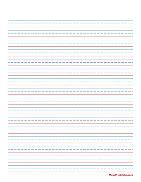 red  blue lined handwriting paper printable