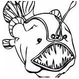 Fish Coloring Pages Tripod Monster Deep Sea Soccer sketch template