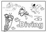 Coloring Pages Diving Diver sketch template