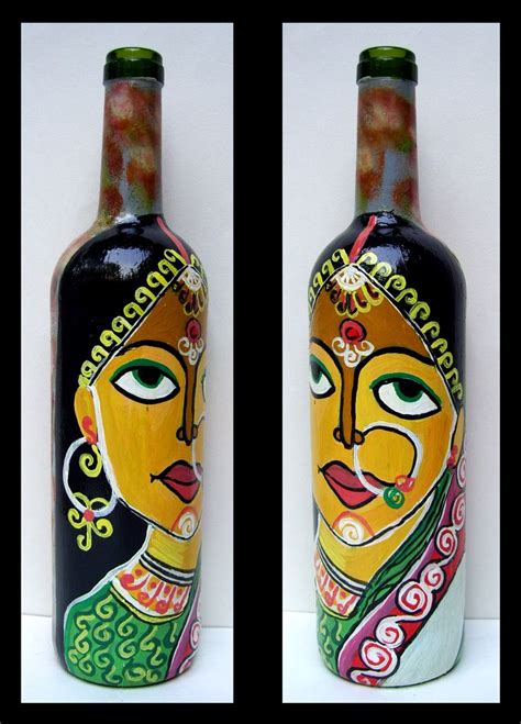 Hand Painted Glass Bottle ~ Projects Art Craft Ideas