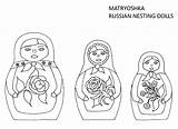 Russian Dolls Nesting Coloring Doll Template Matryoshka Pages Sheets Stacking sketch template