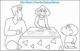 Shin Coloring Family Shinchan Chan Pages Kids Print His Cartoon Pdf Little Dinner Color Child Open  Studyvillage sketch template