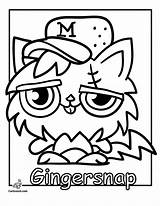 Moshi Colouring Monsters Pages Moshling Gingersnap sketch template