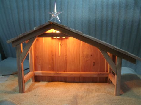 aromatic cedar beams  optional star  night light floor nativity