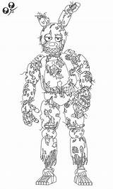 Fnaf Coloring Pages Trap Spring Springtrap Colouring Five Print Drawings Book Search sketch template