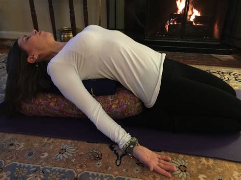 reclining hero pose  yoga bolster  blanket yoga bolster restorative yoga poses