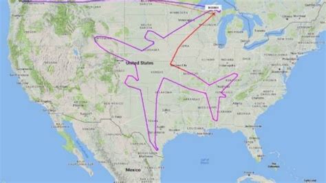 Wowzers This Boeing Plane Drew Its Own Outline Over The Us With Flight