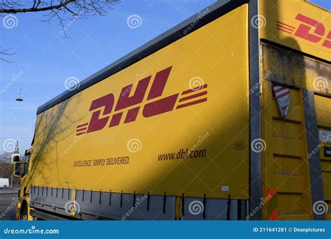 dhl logistic delievry truck  copenhagen denamrk editorial photo image  finanse