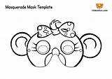 Masquerade Monkey 123kidsfun sketch template