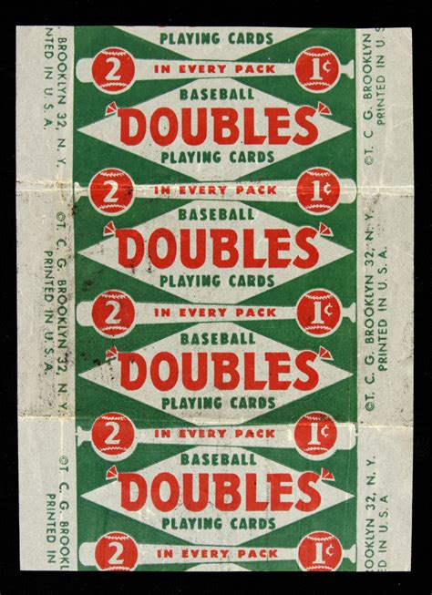 lot detail  topps baseball wrapper baseball doubles playing cards