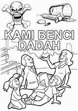 Dadah Outline Kemerdekaan Drawing Benci Kami Campaign Hari sketch template