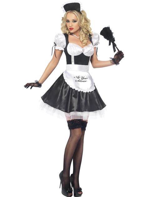 Adult Ladies Sexy Shiny French Maid Costume Plymouth