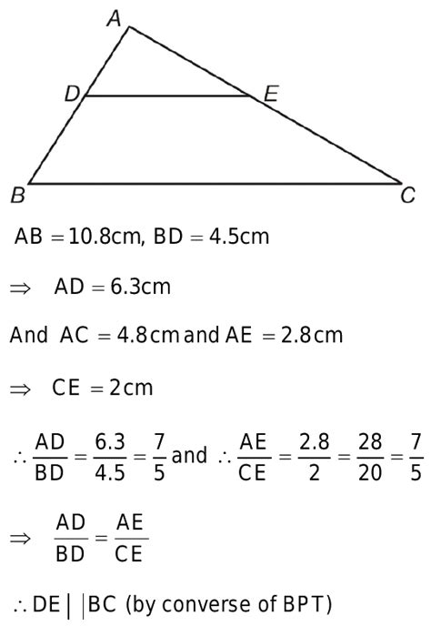47 thin triangle abc d and e are points on the sides ab and ac