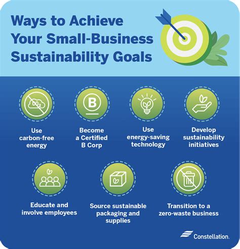 achieving  small business sustainability goals constellation