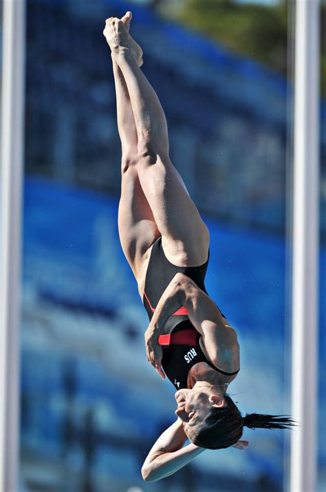 sexy female divers diving twists