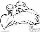 Lorax Face Mustache Coloring Printable Pages Kids sketch template