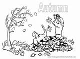 Coloring Autumn Pages Fall Kids Color Clipart Printable Print Leaves Word Book Library sketch template