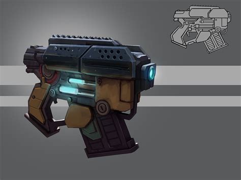 futuristic pistol concept  gabrielegabba  deviantart