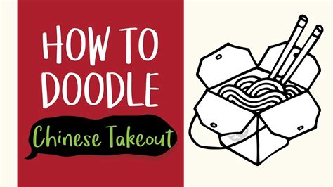 draw  noodle chinese takeout box easy step  step drawing