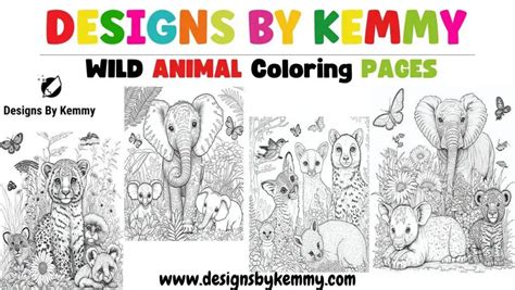 wild animal coloring pages  worksheet  kids