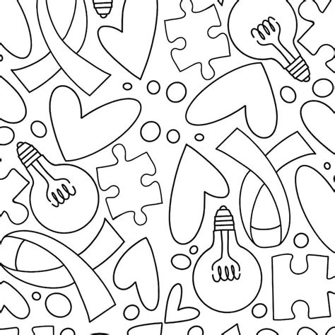 autism awareness coloring page print color digital etsy