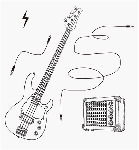 Drawing Bands Rock Band Bass Guitar Drawing Png