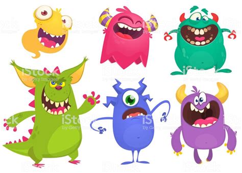 cartoon monsters vector set  cartoon monsters isolated design