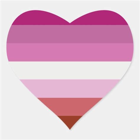 lesbian pride flag heart stickers