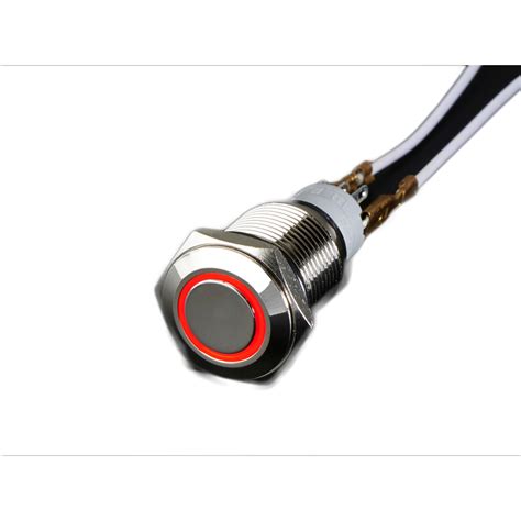 rugged metal onoff switch  red led ring mm red onoff