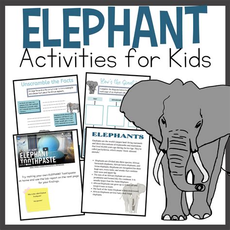 printable elephant activities  kids ages