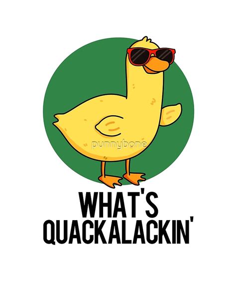 whats quackalackin animal pun sticker  punnybone   cute