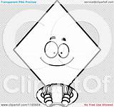 Coloring Cards Card Playing Pages Diamond Mascot Holding Suit Clipart Deck Outlined Vector Cartoon Thoman Cory Template sketch template