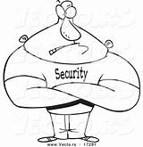 Security Coloring Guard Cartoon Pages Bouncer Strong Line Drawing Getdrawings sketch template